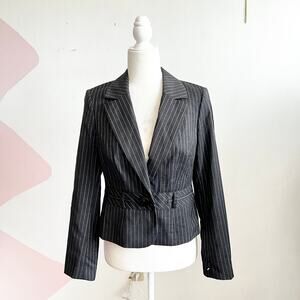 Caslon Pinstripe Blazer Wool Blend Classic Office Siren Workwear Quiet Luxury 6P